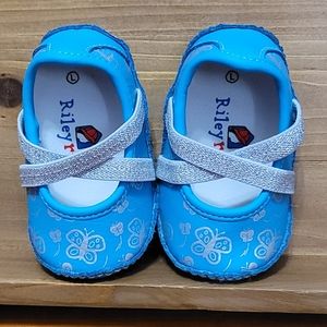 Riley Roos Marin Turquoise Butterflies Baby Girl Shoes